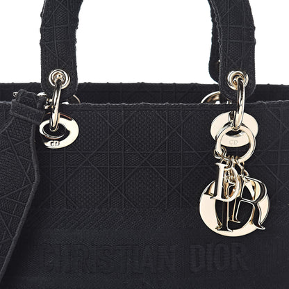 Christian Dior Canvas Cannage Medium Lady D-Lite Black 7 of 9