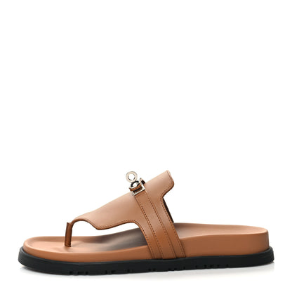 Hermes Calfskin Womens Empire Sandals 38 Naturel 1 of 9