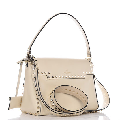 Valentino Garavani Vitello Rockstud Top Handle Shoulder Bag Ivory 4 of 10