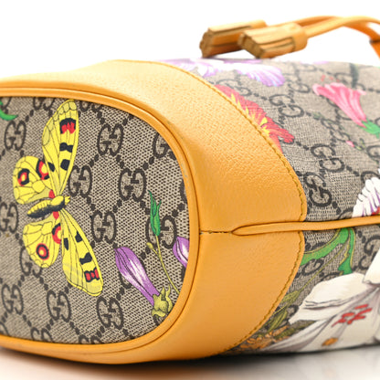 Gucci GG Supreme Monogram Flora Small Ophidia Bucket Bag Beige Multicolor Crop 10 of 11