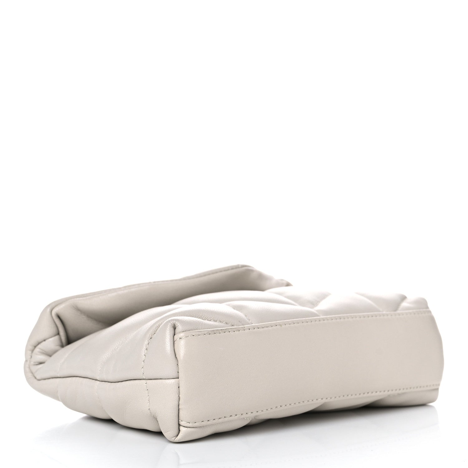 Saint Laurent Lambskin Monogram Loulou Puffer Pouch Clutch Crema Soft 5 of 11