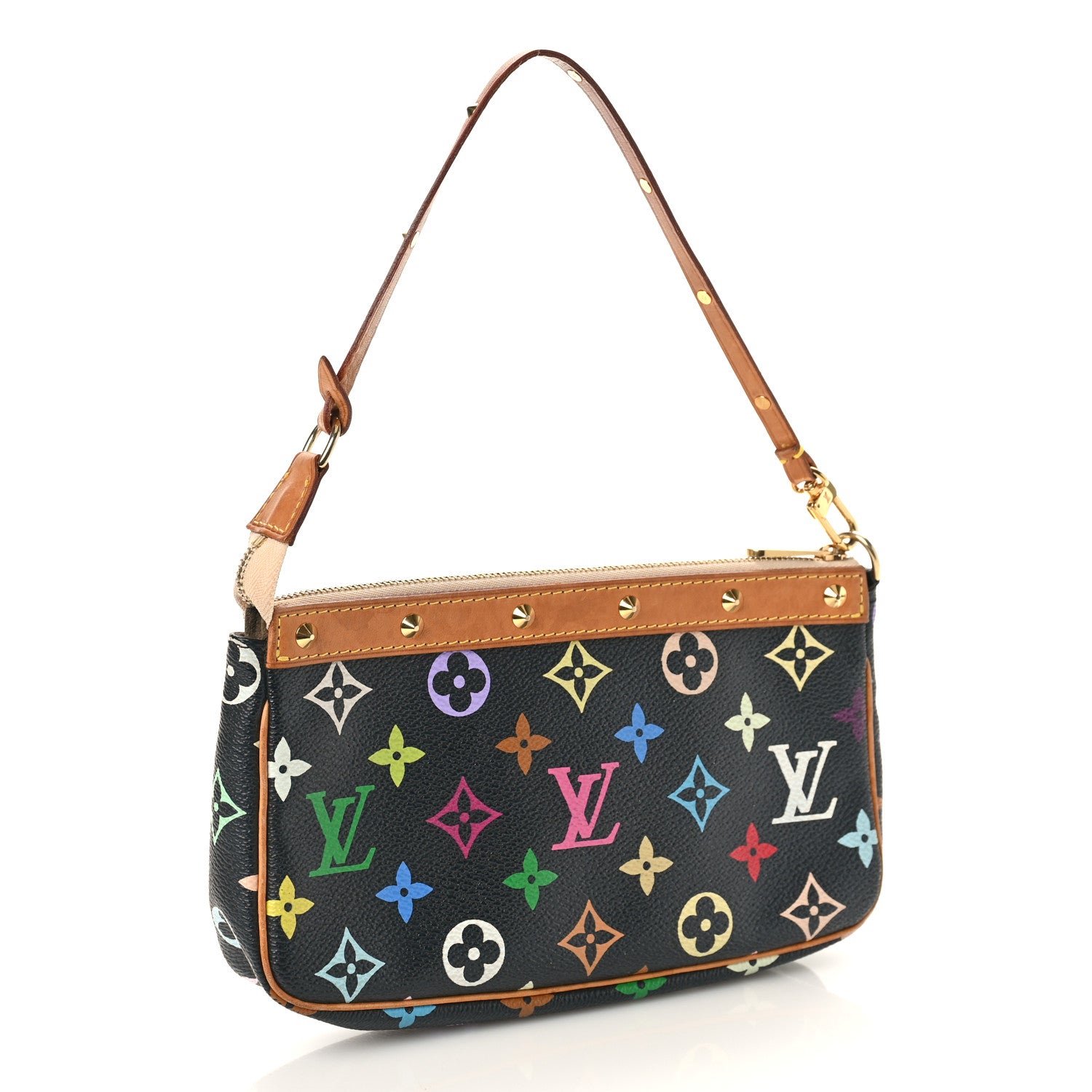Louis Vuitton Monogram Multicolor Pochette Accessories Black 3 of 9