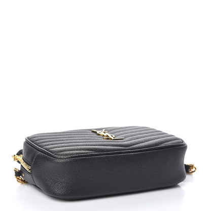 Saint Laurent Grain De Poudre Matelasse Monogram Mini Lou Camera Bag Black 4 of 10