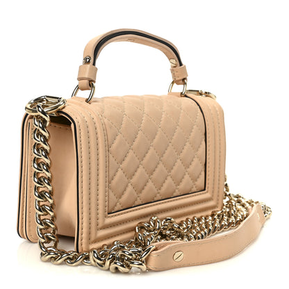 Chanel Calfskin Quilted Small Boy Top Handle Flap Beige Clair 3 of 10