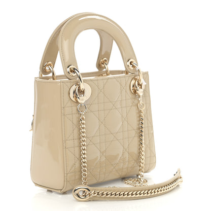 Christian Dior Patent Cannage Mini Lady Dior Beige 3 of 10