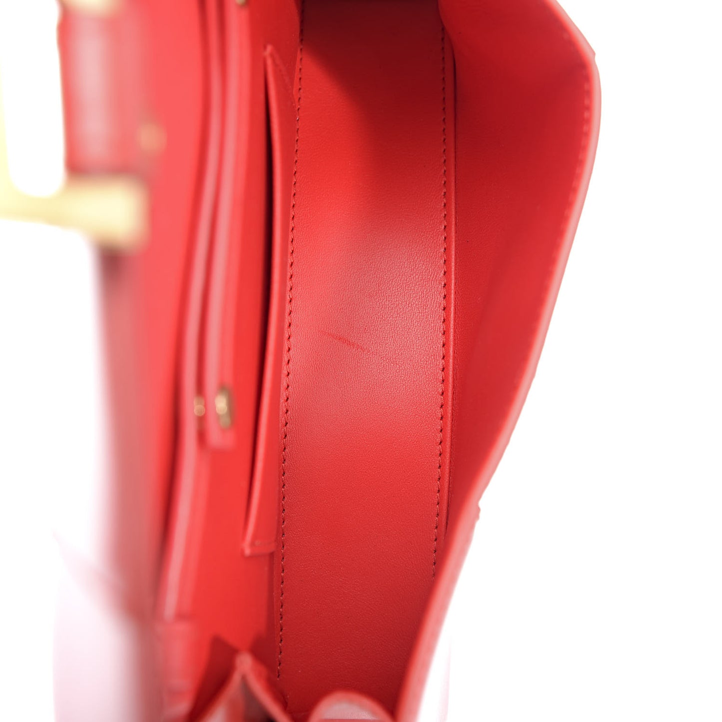 Shiny Box Calfskin Small Hourglass Evening Chain Bag Bright Red