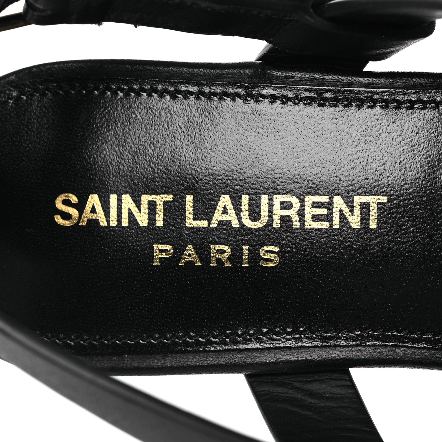 Saint Laurent Calfskin Cassandra Monogram Sandals 37 Black 9 of 12