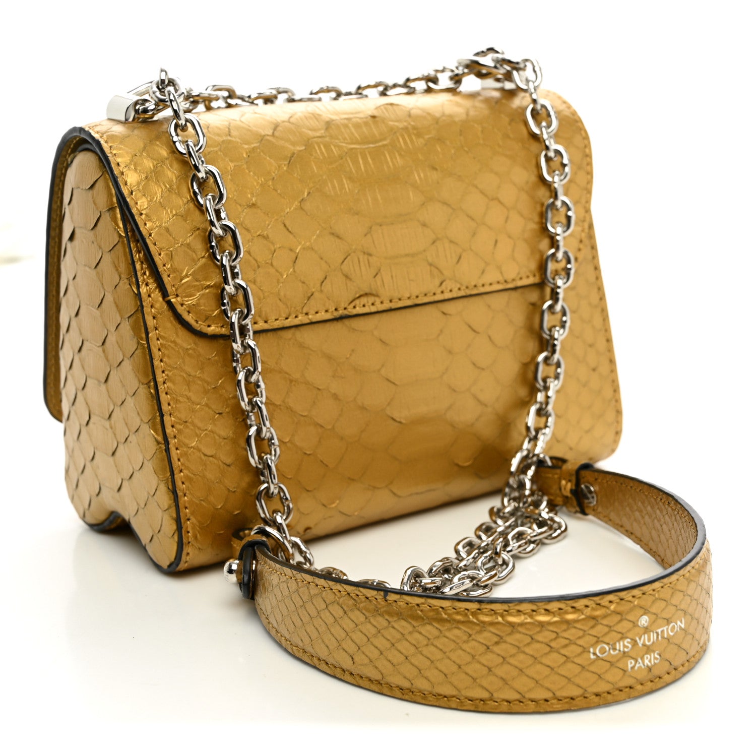Louis Vuitton Metallic Snakeskin Twist Shoulder Bag PM Gold 3 of 11