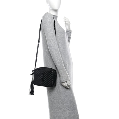 Saint Laurent Calfskin Matelasse Monogram Monochrome Lou Camera Bag Black 2 of 10