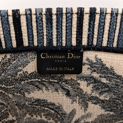 Christian Dior Canvas Embroidered Large Palm Tree Toile De Jouy Book Tote Blue Multicolor 6 of 10