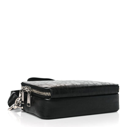 Christian Dior Calfskin Oblique Galaxy Perforated Messenger Black Multicolor 4 of 11