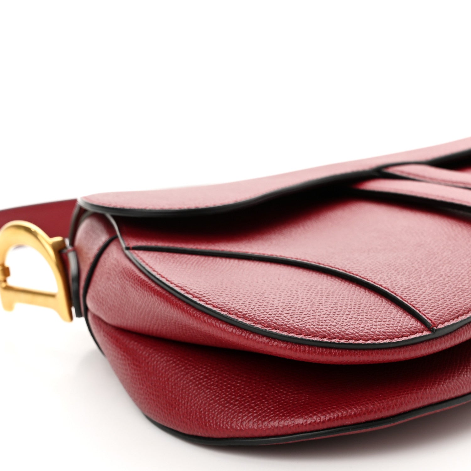 Christian Dior Grained Calfskin Saddle Bag Red 9 of 10