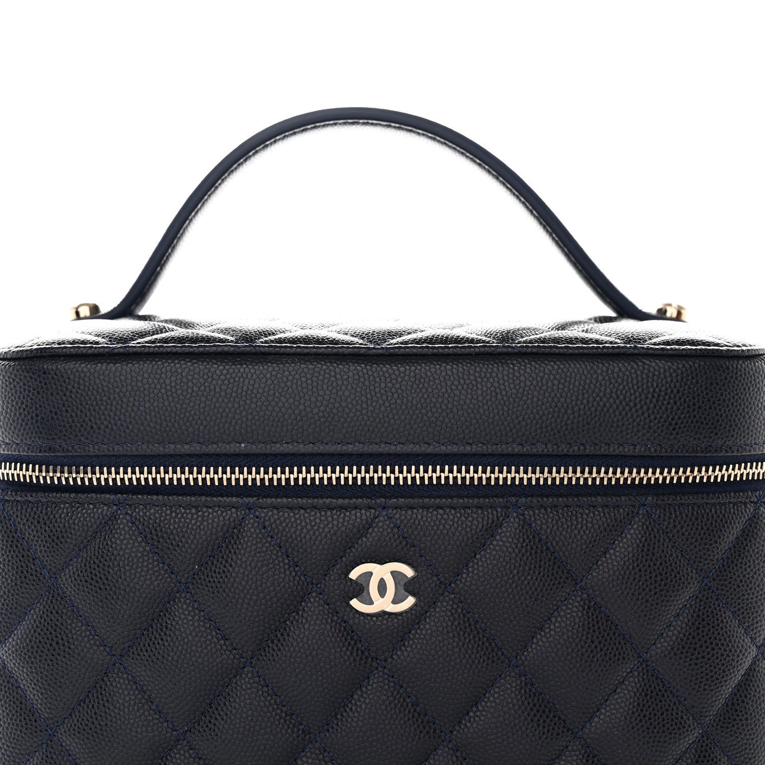 Chanel Caviar Quilted Large Vanity Pouch Navy 9 of 13