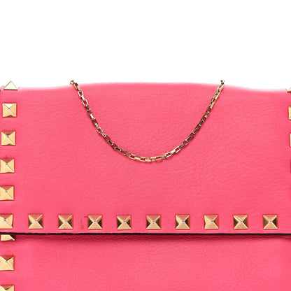 Valentino Garavani Vitello Rockstud Chain Flap Crossbody Bag Fuxia Fluo 5 of 11