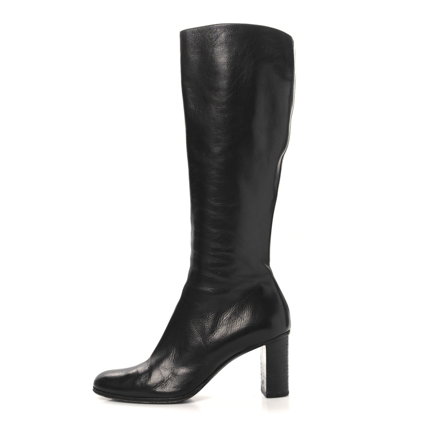 Calfskin Interlocking G Knee High Boots 9 Black