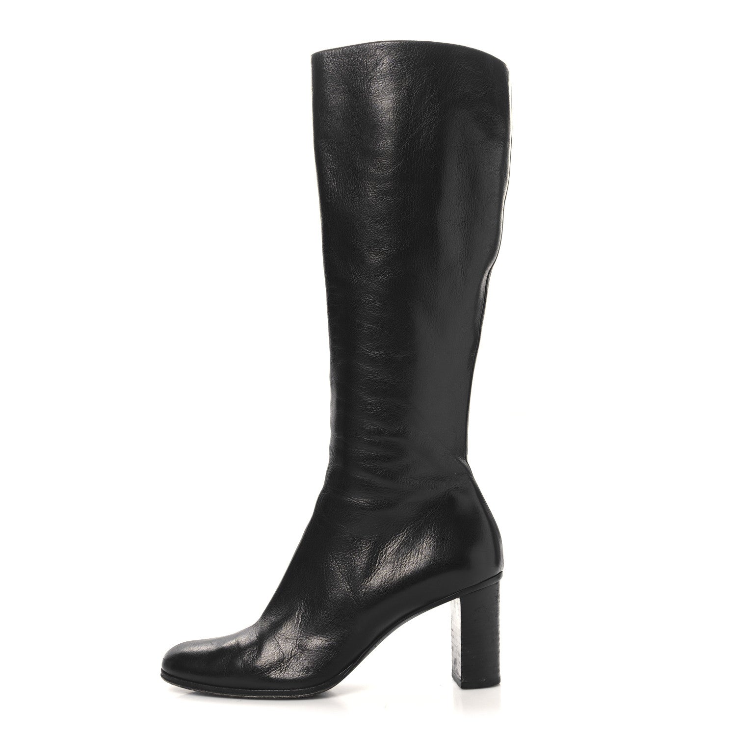 Gucci Calfskin Interlocking G Knee High Boots 9 Black 1 of 7
