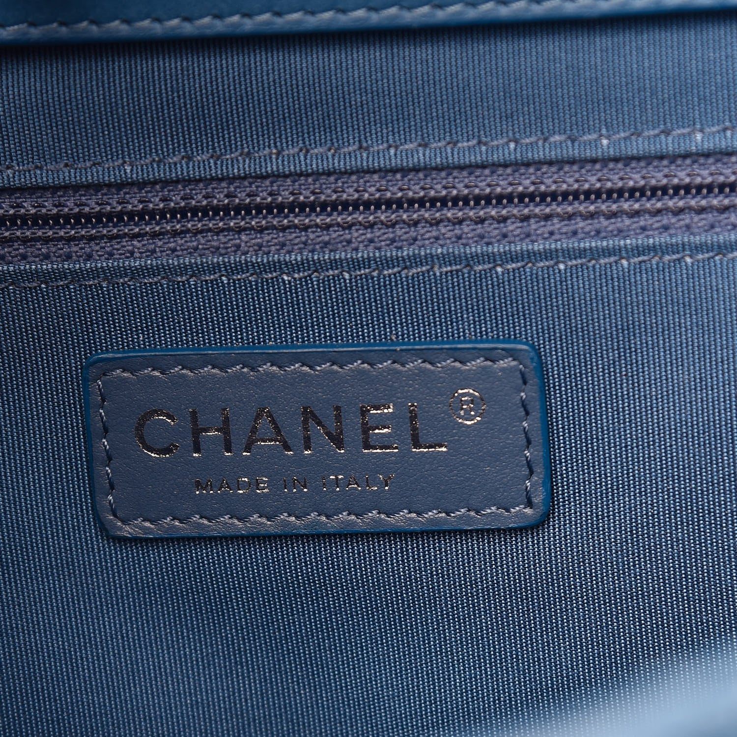 Chanel Calfskin Quilted Easy Shopping Tote Blue 8 of 12