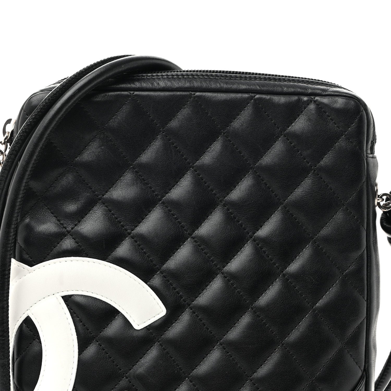 Chanel Calfskin Quilted Medium Cambon Messenger Black White 8 of 15