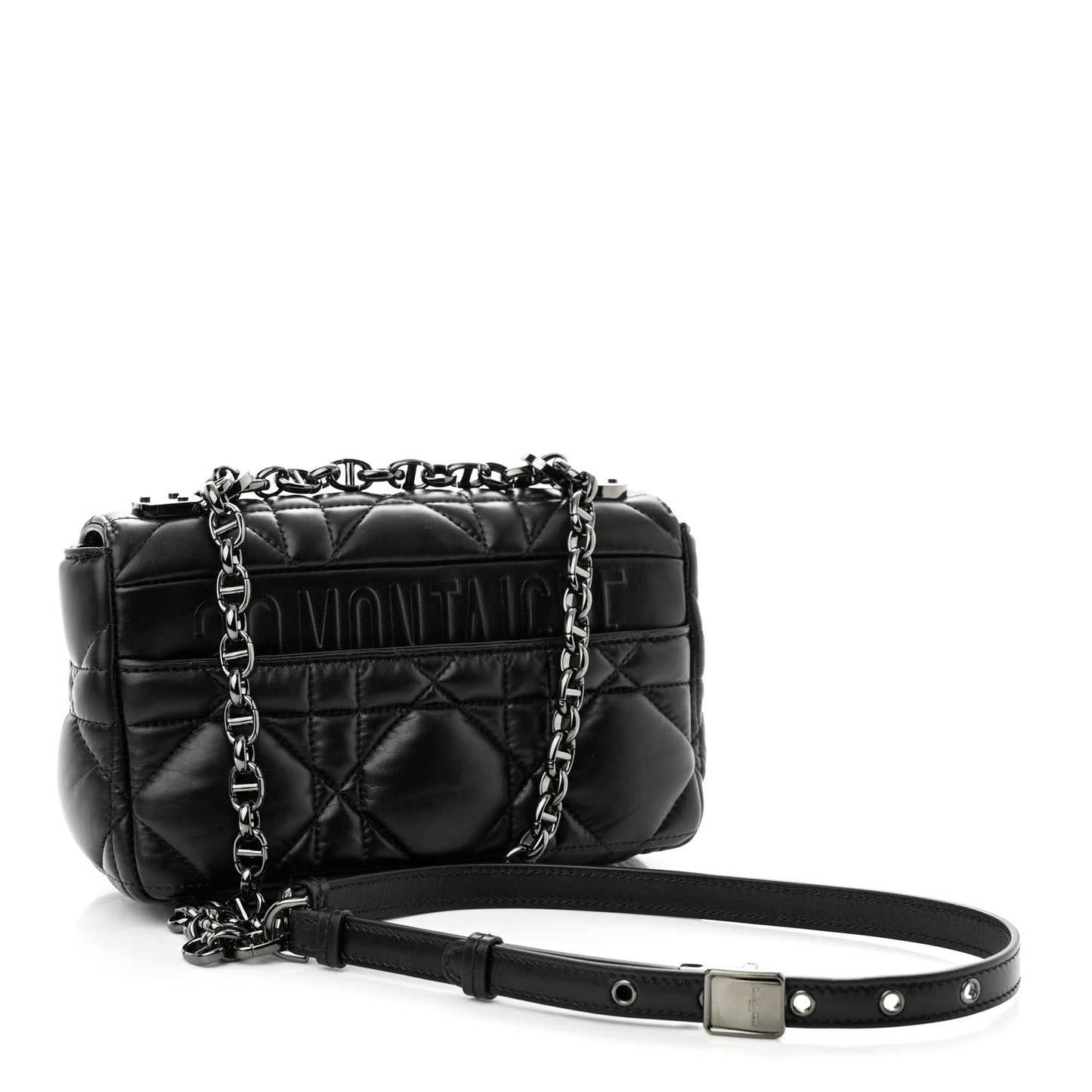 Calfskin Macrocannage Small Caro Bag Black