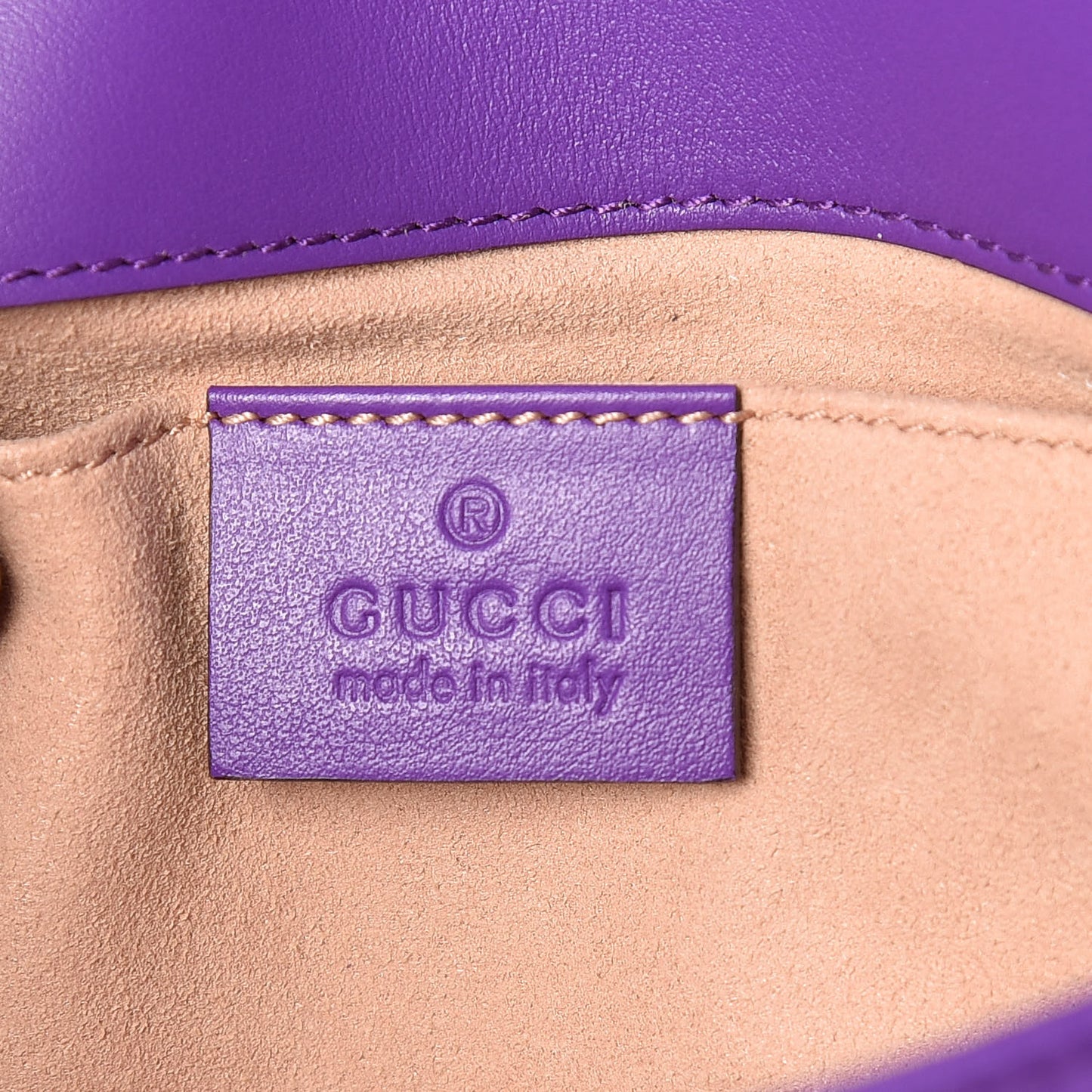 Calfskin Matelasse Mini GG Marmont Shoulder Bag Shine Purple