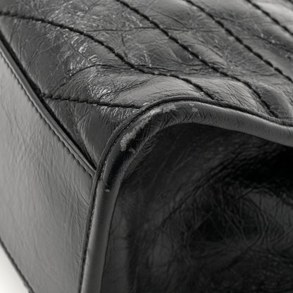 Saint Laurent Crinkled Calfskin Matelasse Monogram Medium Niki Shopper Tote Black 15 of 17
