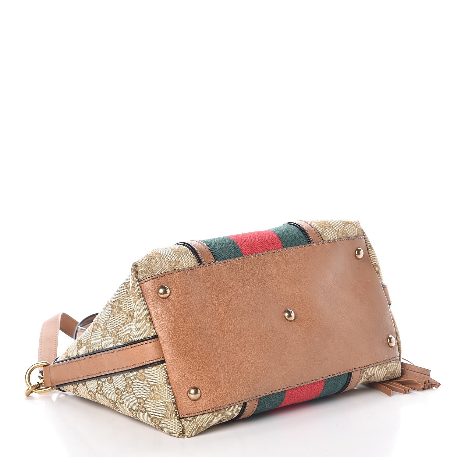 Gucci Monogram Web Rania Top Handle Bag Natural 5 of 10