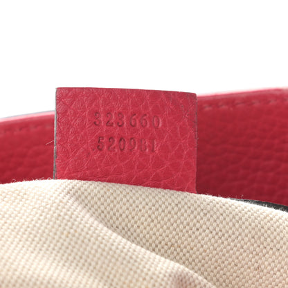 Gucci Pebbled Calfskin Bi-Color Medium Bamboo Shopper Tote Fuchsia Orange 13 of 37