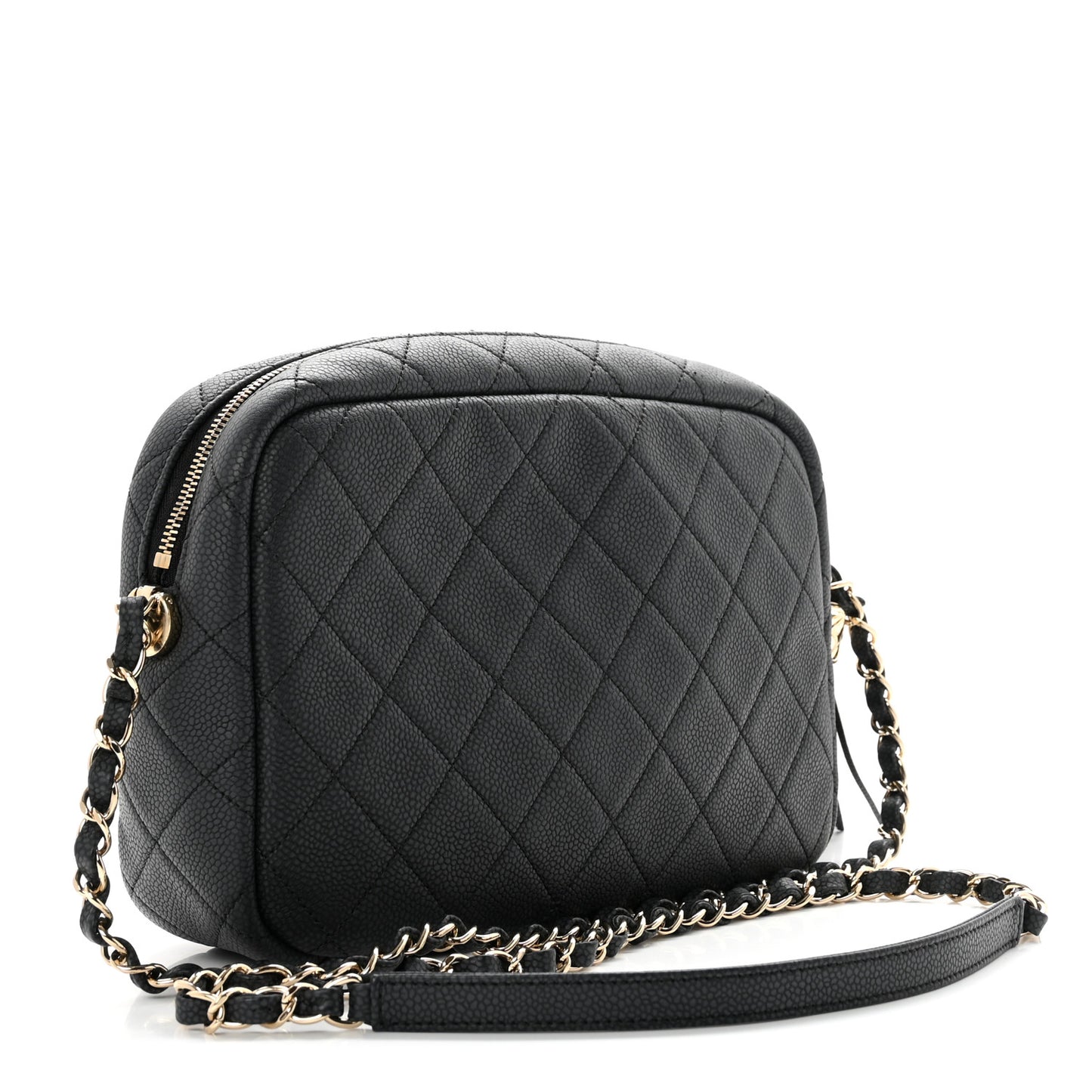 Caviar Quilted Medium Coco Tassel Camera Case Navy
