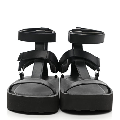 Hermes Calfskin Womens Enid Sandals 38 Black 2 of 10