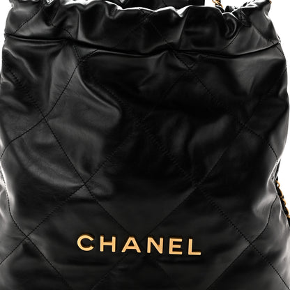 Chanel Shiny Calfskin Quilted Chanel 22 Backpack Black 8 of 10
