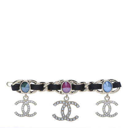 Chanel Metal Glass Lambskin Pearl CC Hair Clip Black Multicolor 1 of 4