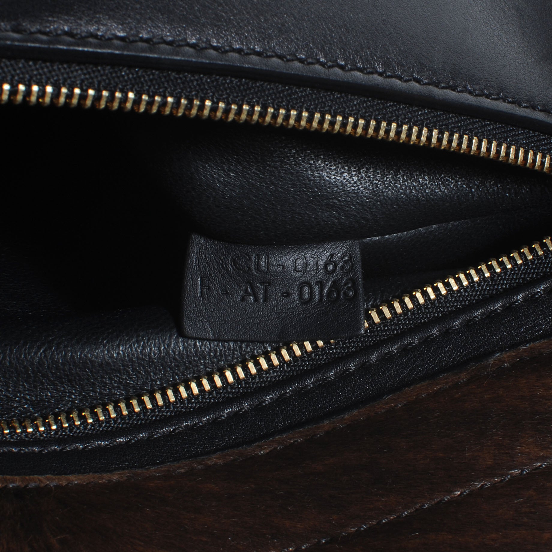 Celine Shaded Calf Hair and Calfskin Small Trapeze Black 7 of 8