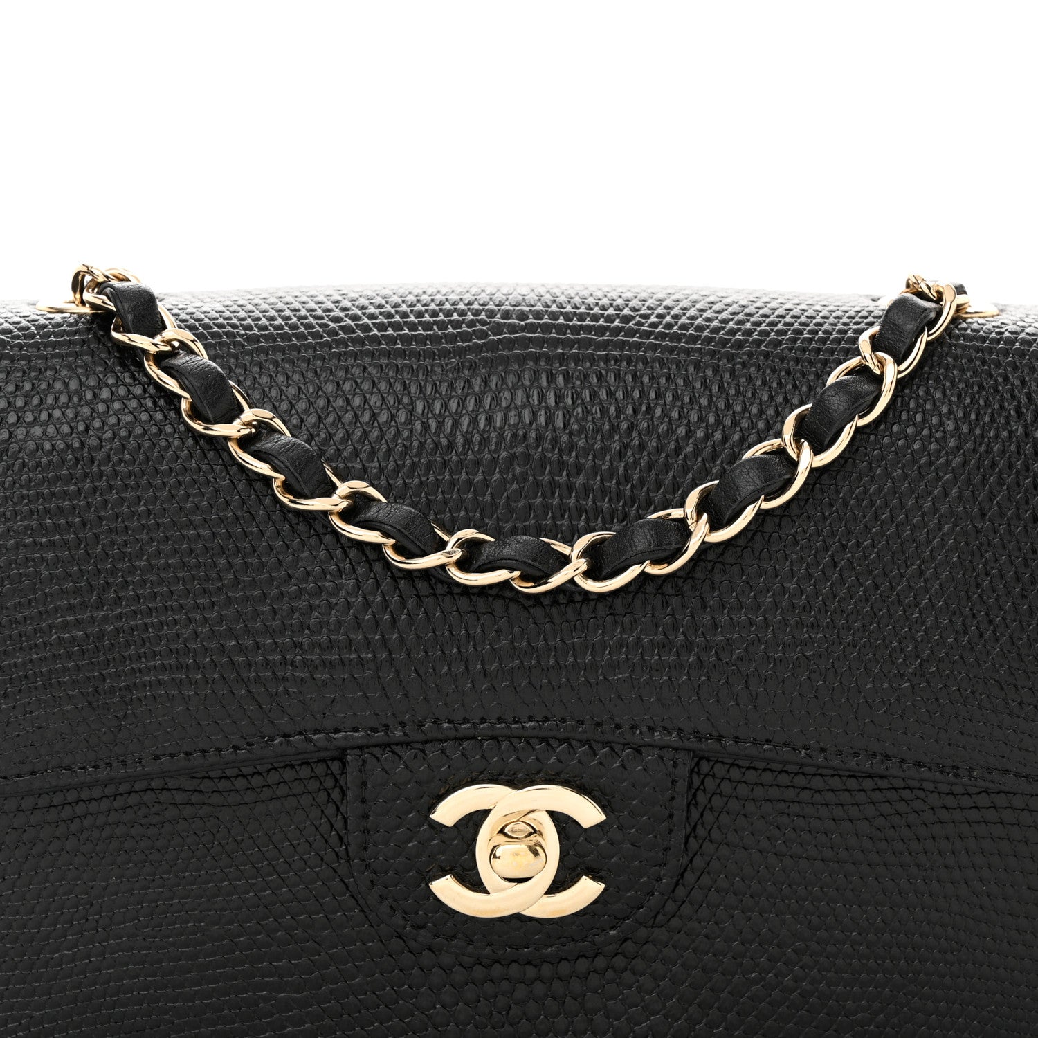 Chanel Lizard Mini Rectangular Flap Black 9 of 19