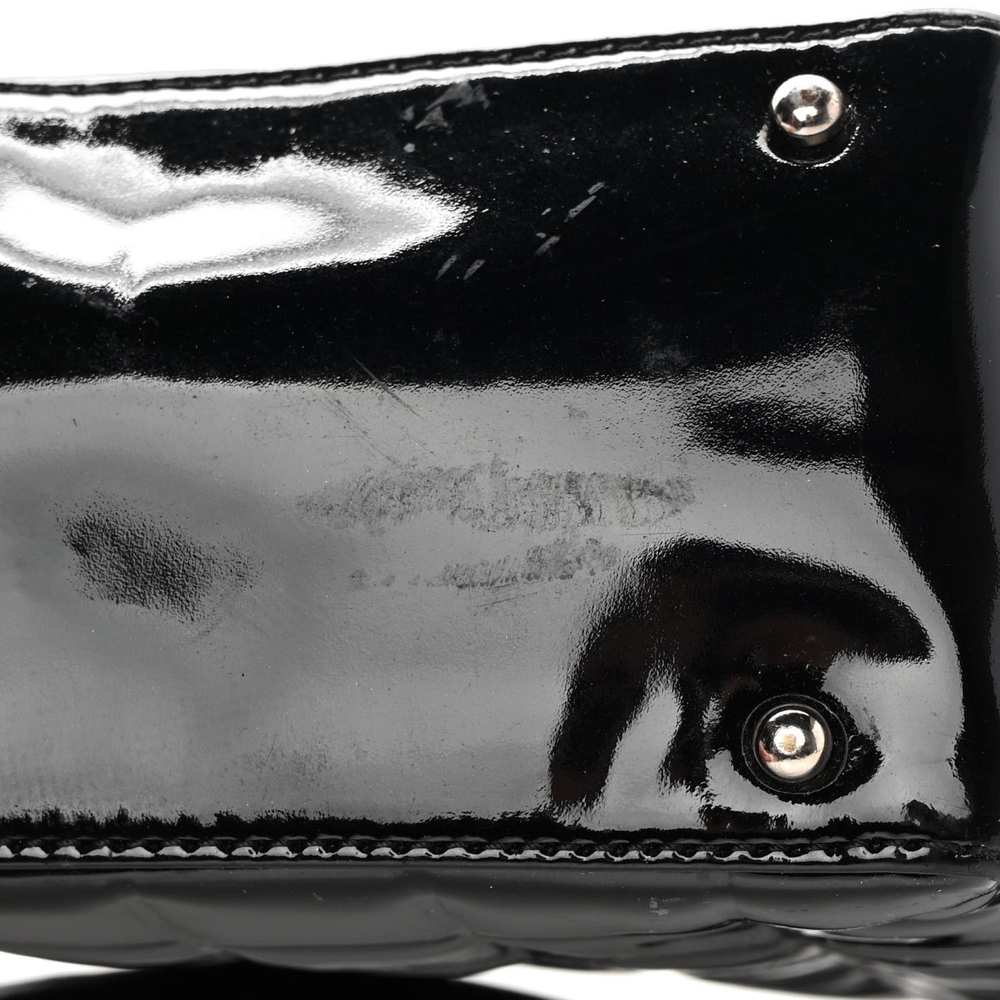 Patent Chocolate Bar Quilted CC Shoulder Bag Black