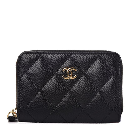 Chanel Caviar Quilted Zip Coin Purse Black 1 of 9
