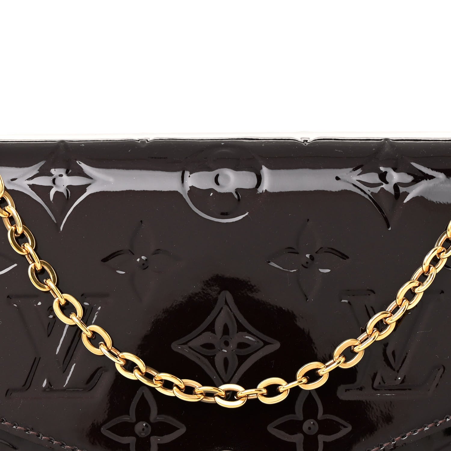 Louis Vuitton Vernis Pochette Felicie Chain Wallet Amarante 8 of 10