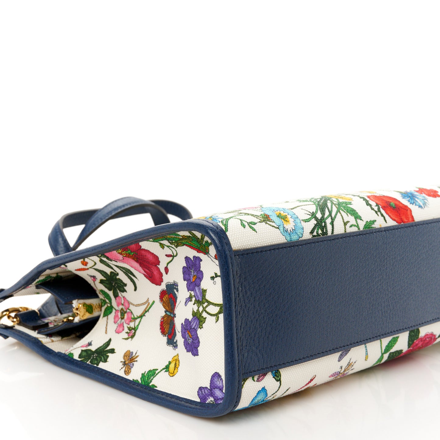 Canvas Medium Flora Tote White Multicolor Blue Agata