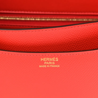 Hermes Epsom Constance 24 Rouge Casaque 6 of 16
