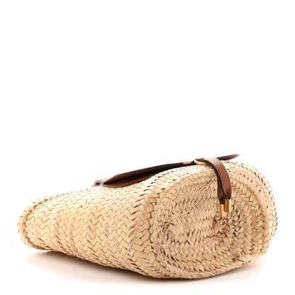 Chloe Raffia Small Grain Calfskin Medium Marcie Basket Tan 4 of 10
