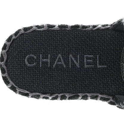 Chanel Cord Braided CC Mules 38 Black 7 of 9