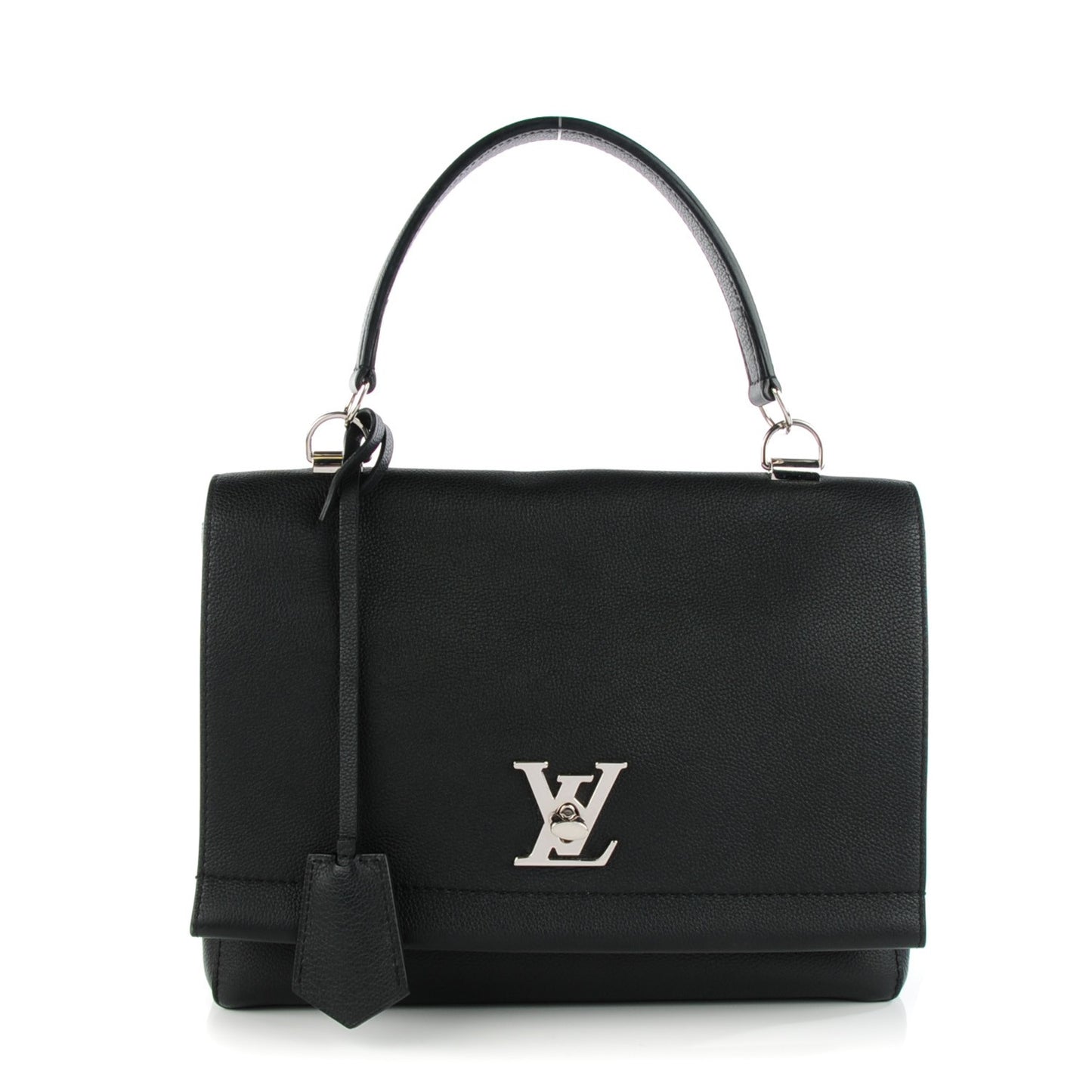 Calfskin Lockme II Top Handle Black