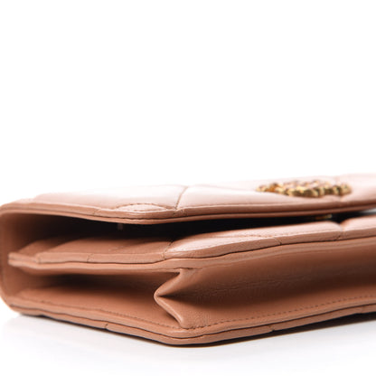 Chanel Lambskin Quilted 19 Wallet On Chain WOC Brown 6 of 14