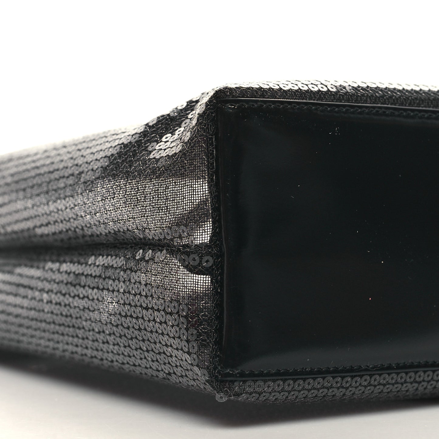 Sequin Mesh Small Tote Bag Black