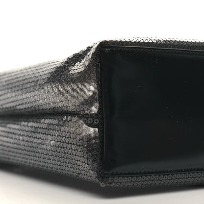 Prada Sequin Mesh Small Tote Bag Black 10 of 11