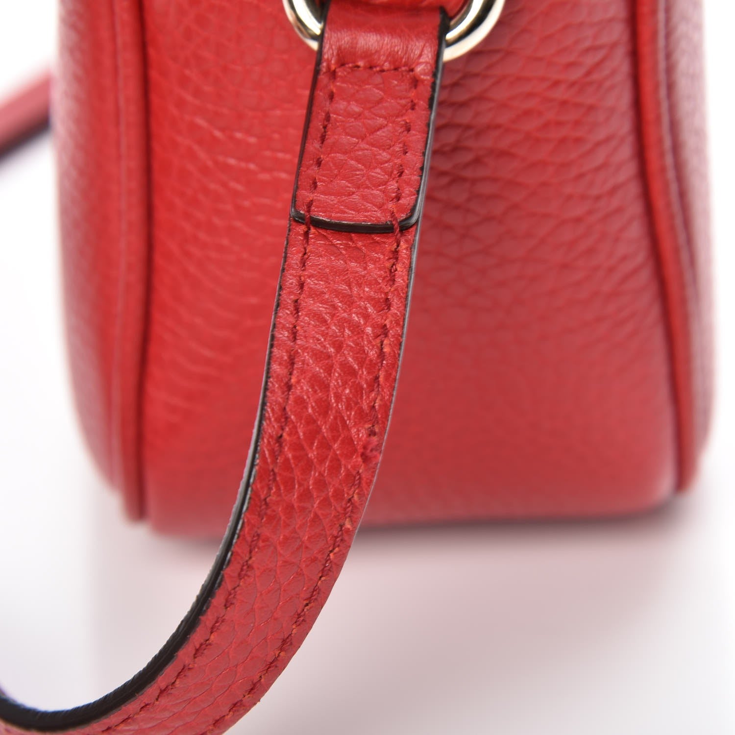 Gucci Pebbled Calfskin Small Soho Disco Bag Tabasco Red 5 of 10