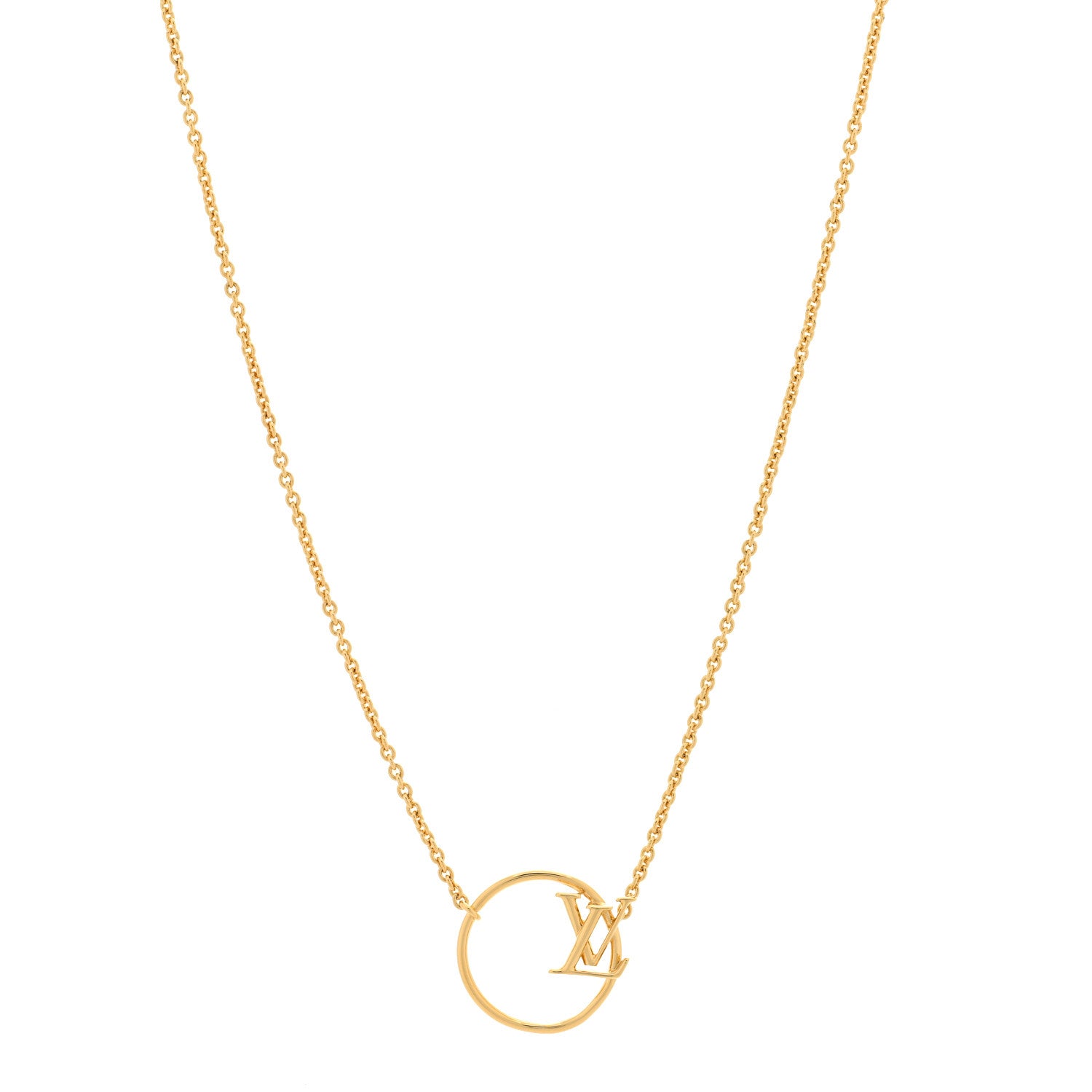 Louis Vuitton Metal LV Eclipse Necklace Gold 1 of 3