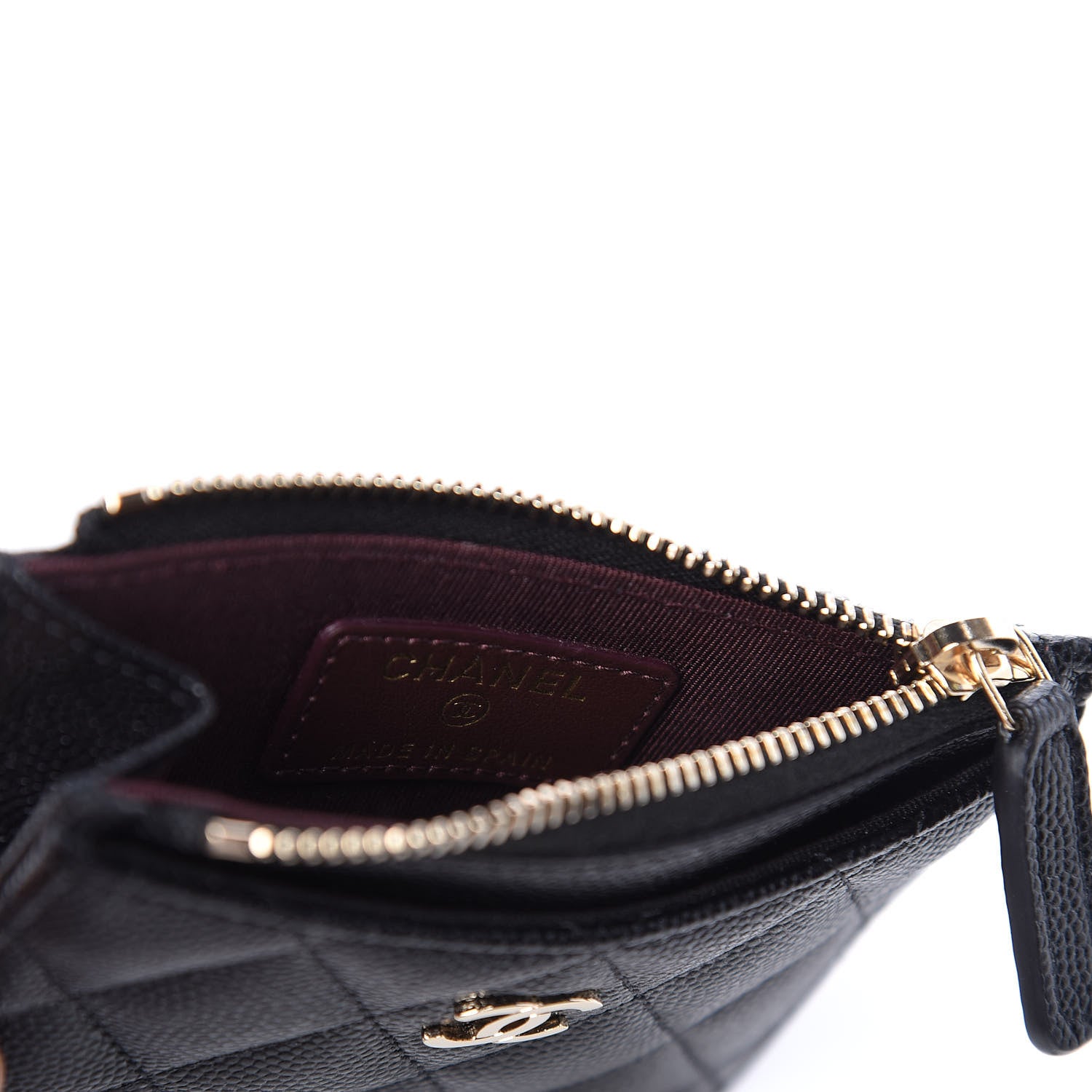 Chanel Caviar Quilted CC Zip Card Holder Black 5 of 10