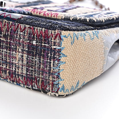 Chanel Denim Tweed Patchwork Jumbo Single Flap Multicolor 9 of 10