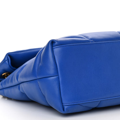 Saint Laurent Lambskin Quilted Medium Loulou Puffer Monogram Chain Satchel Majorele Blue 5 of 10