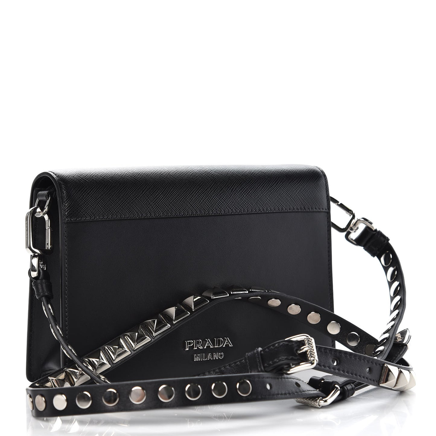 City Calfskin Saffiano Racing Logo Elektra Shoulder Bag Fuxia Black